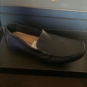 Wallin and Bros black leather floater shoes